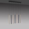 Suspension Paul Neuhaus FLUTE LED Noir, 7 lumières