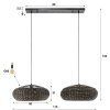 Suspension Burgase Anthracite, 2 lumières