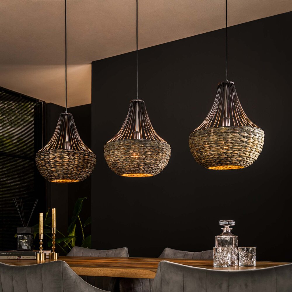 Suspension Burgase Anthracite, 3 lumières main product photo
