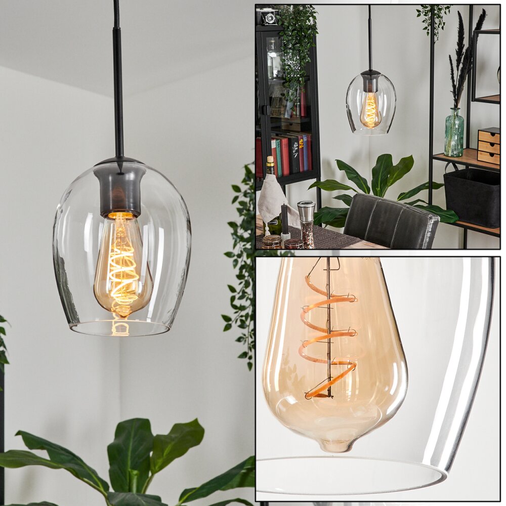 Suspension Verre 15cm Vevino Clair, 1 lumière main product photo