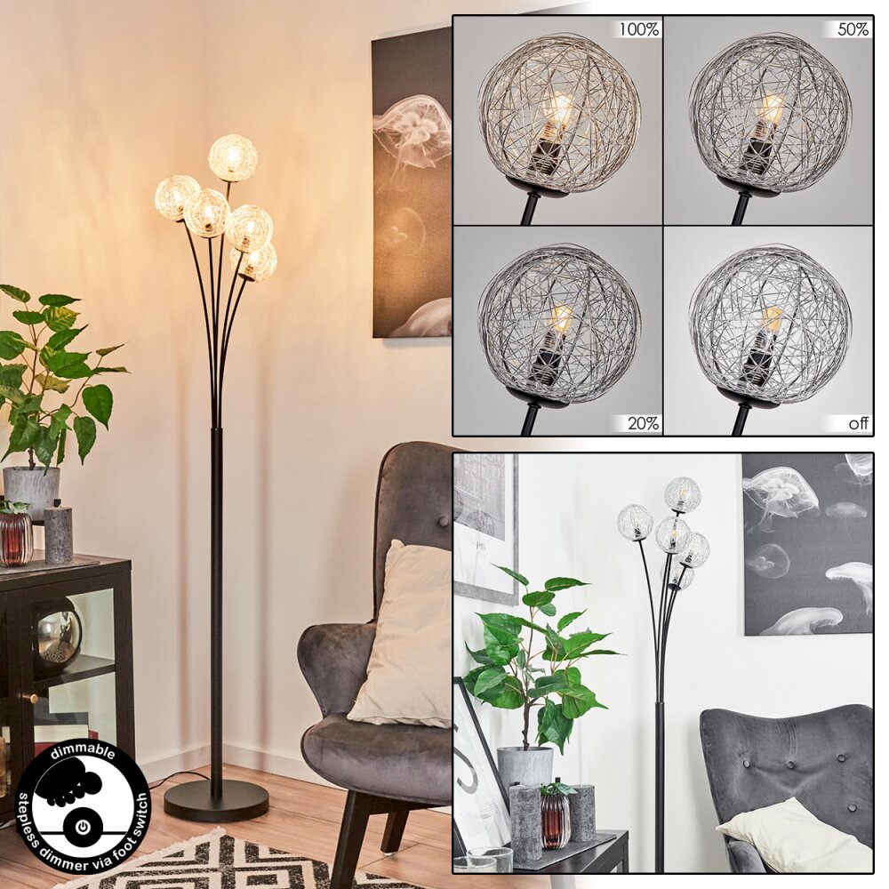 Lampadaire Bernado Noir, 5 lumières main product photo