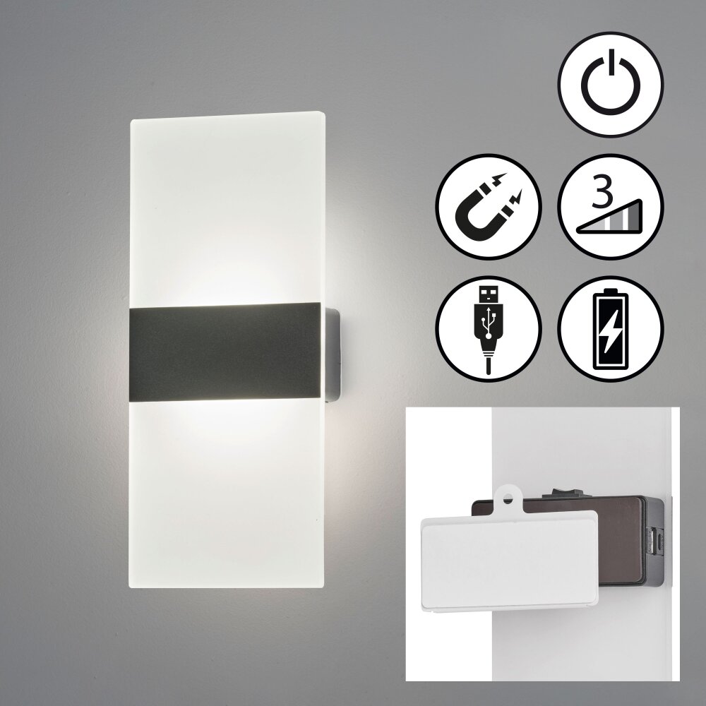 Applique murale FHL easy Magnetics LED Noir, 1 lumière main product photo
