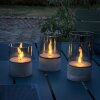 Lampe de table extérieure, set de 3 Brilliant Bougie LED Gris, 1 lumière