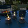 Lampe de table extérieure, set de 3 Brilliant Bougie LED Gris, 1 lumière