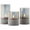 Lampe de table extérieure, set de 3 Brilliant Bougie LED Gris, 1 lumière