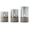 Lampe de table extérieure, set de 3 Brilliant Bougie LED Gris, 1 lumière