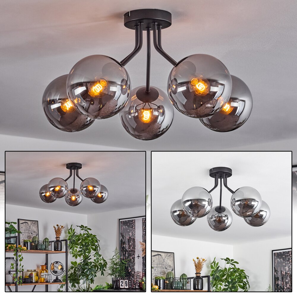 Plafonnier Gastor Noir, 5 lumières main product photo