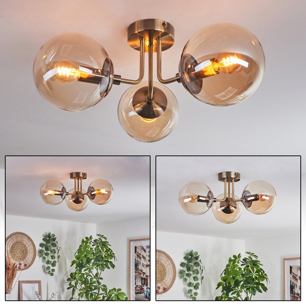 Plafonnier Cabalonga Vieux laiton, 3 lumières main product photo
