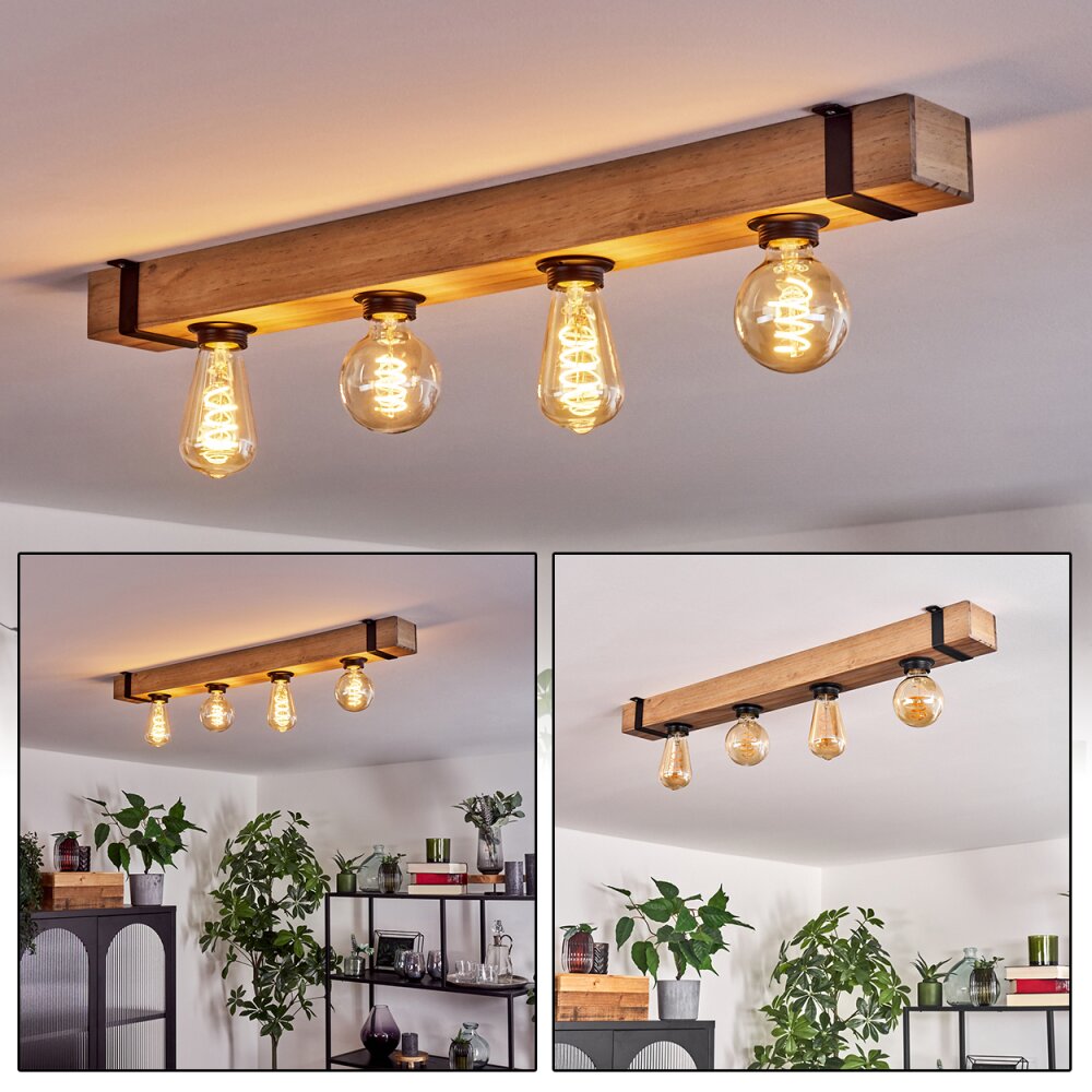 Plafonnier Montgomery Écru, Noir, 4 lumières main product photo