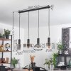 Suspension Classon Couleur bois, Noir, 4 lumières