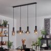 Suspension Classon Couleur bois, Noir, 4 lumières