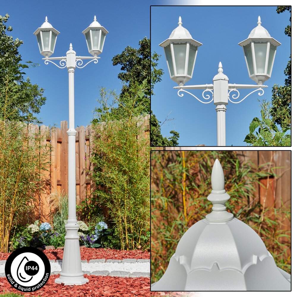 Réverbère Hongkong Blanc, 2 lumières main product photo