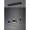 Suspension Trio Chiraz Noir, 3 lumières