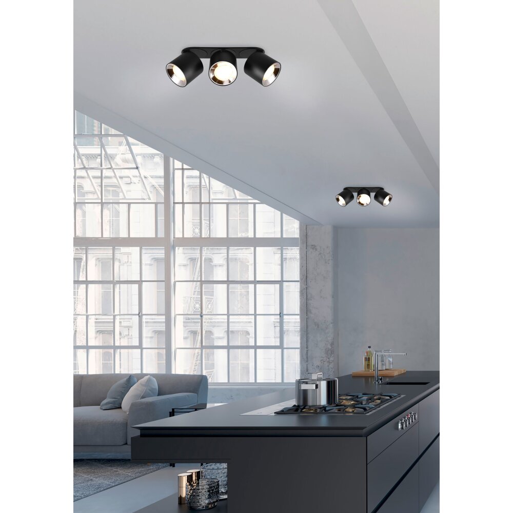 Plafonnier Trio GUAYANA Noir, 3 lumières main product photo