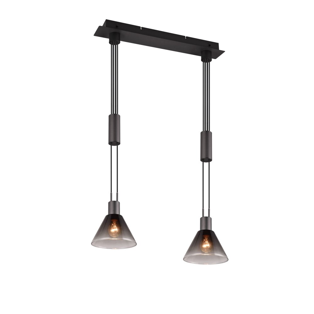 Suspension Trio STANLEY Noir, 2 lumières main product photo