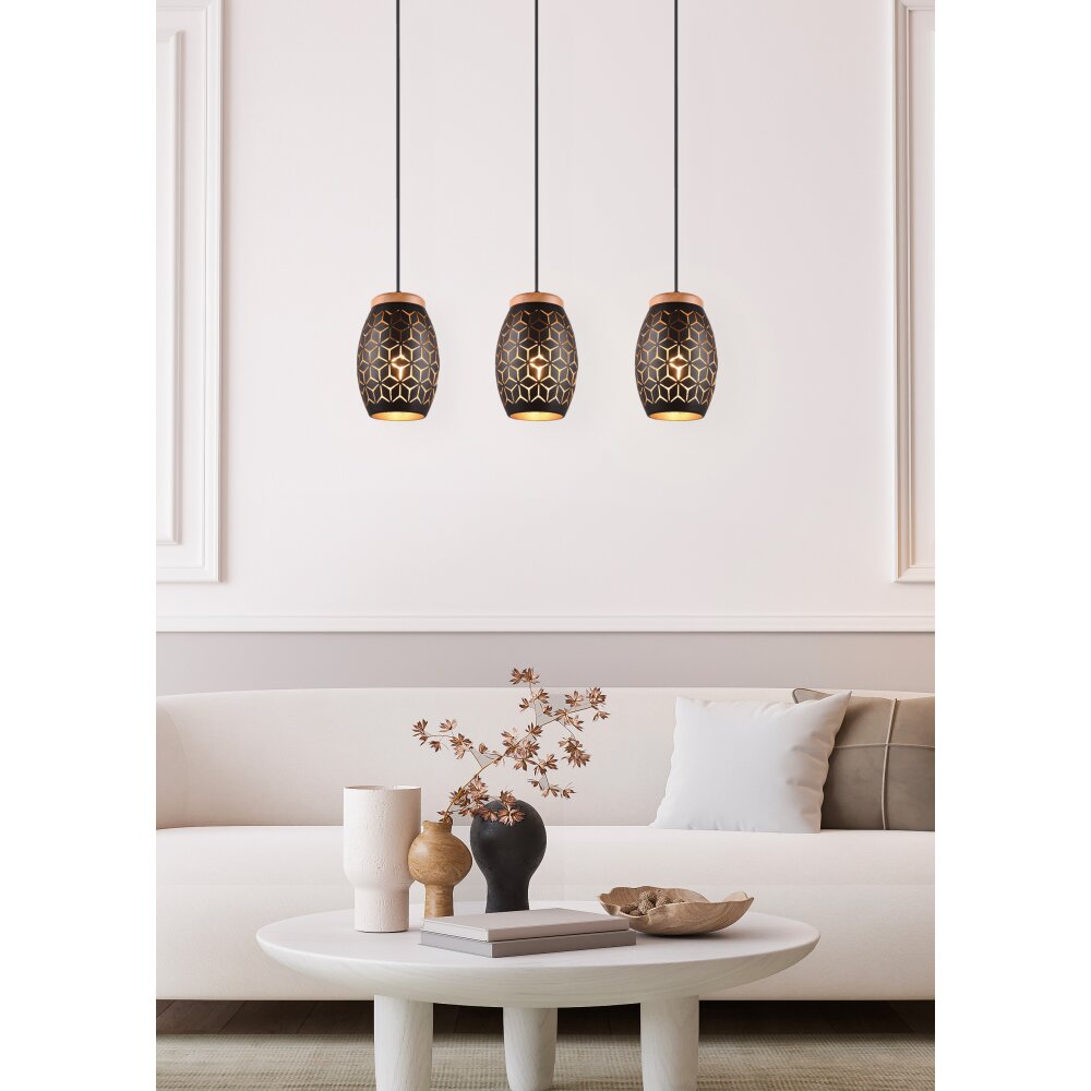Suspension Reality BIDAR Écru, Blanc, 3 lumières main product photo
