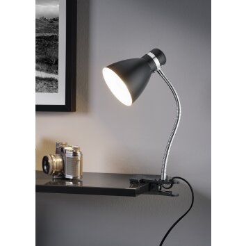 lampe â clipper Reality HARVEY Chrome, Noir, 1 lumière