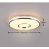 Plafonnier Reality Realta LED Aluminium brossé, 2 lumières, Télécommandes, Changeur de couleurs