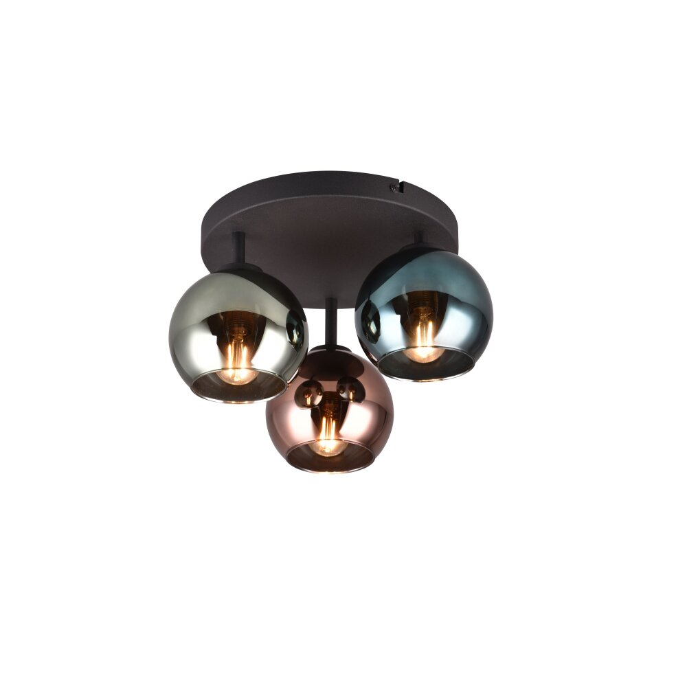 Plafonnier Reality SHELDON Noir, 3 lumières main product photo