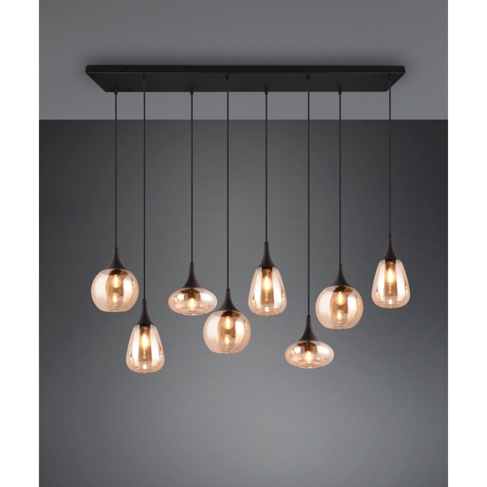 Suspension Trio Lumina Noir, 8 lumières main product photo