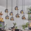 Suspension - Verre Koyoto Chrome, Clair, Fumé, 8 lumières