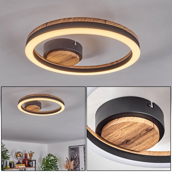 Plafonnier LED 24W, Plafonnier Moderne En Métal, Plafonnier D'éclairage Carré Doré