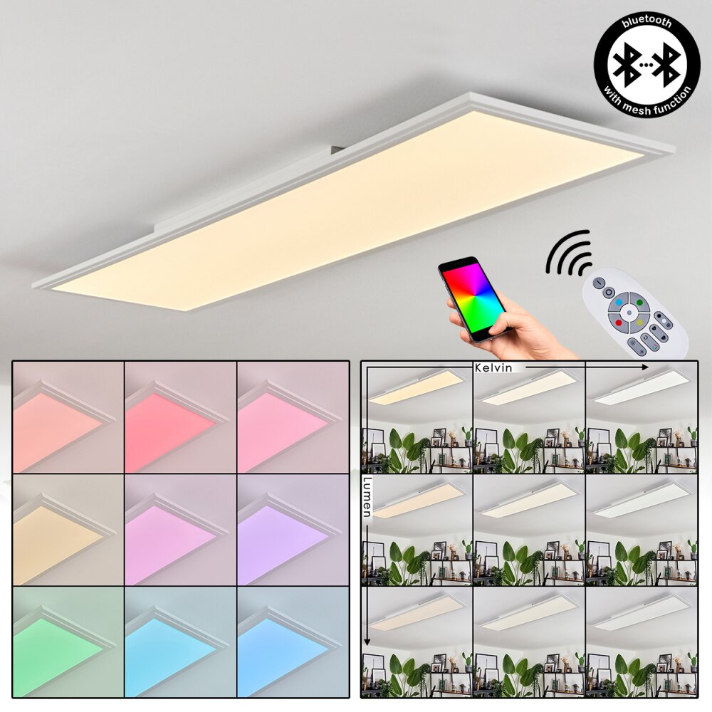 Plafonnier Voisines LED Blanc, 1 lumière, Télécommandes main product photo