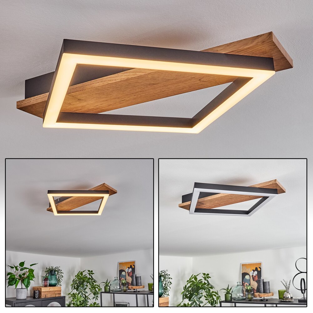 Plafonnier Cascada Brun, Couleur bois, Noir, 1 lumière main product photo