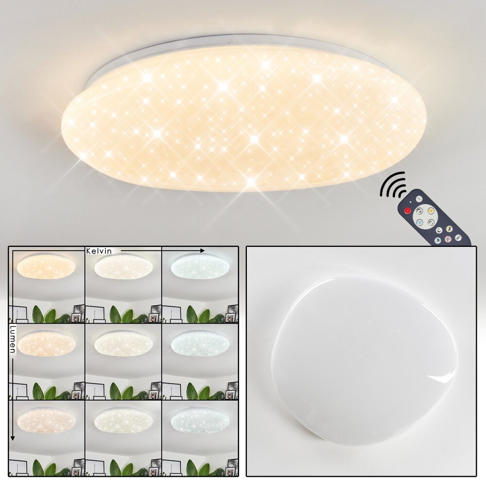 Plafonnier Esgos LED Blanc, 1 lumière, Télécommandes main product photo