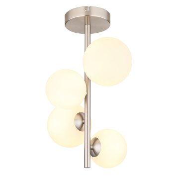 Plafonnier Globo RIHA LED Nickel mat, 4 lumières