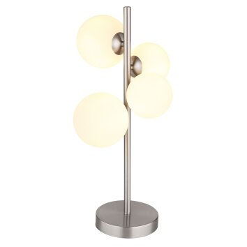 Lampe de table Globo RIHA LED Nickel mat, 4 lumières