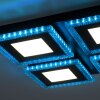Plafonnier Leuchten-Direkt ACRI LED Noir, 2 lumières, Télécommandes