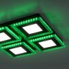 Plafonnier Leuchten-Direkt ACRI LED Noir, 2 lumières, Télécommandes