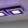 Plafonnier Leuchten-Direkt ACRI LED Noir, 2 lumières, Télécommandes