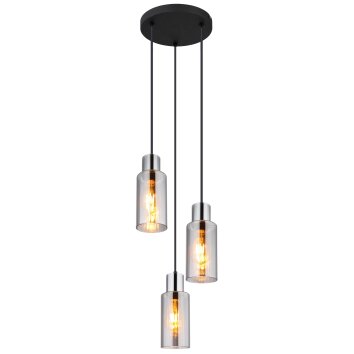 Suspension Globo Noir, 3 lumières