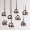 Suspension - Verre Koyoto Chrome, Clair, Fumé, 8 lumières