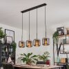 Suspension - Verre Lauden Chrome, Fumé, 4 lumières