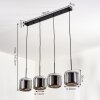 Suspension - Verre Lauden Chrome, Fumé, 4 lumières