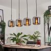 Suspension - Verre Lauden Chrome, Fumé, 4 lumières