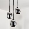 Suspension - Verre Vevino Chrome, Fumé, 3 lumières Suspension - Verre Vevino Chrome, Fumé, 3 lumières