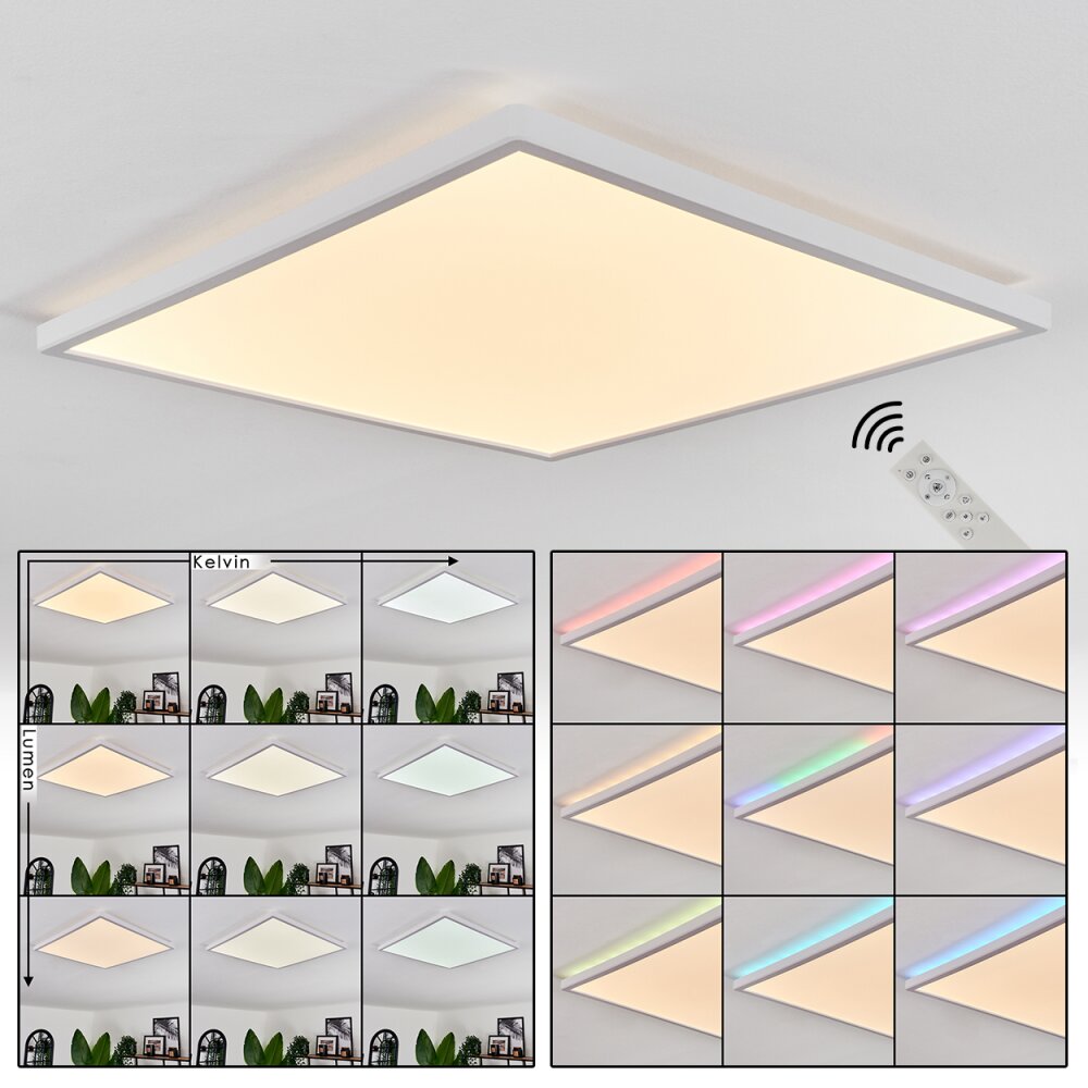 Plafonnier Hotinhas LED Blanc, 1 lumière, Télécommandes, Changeur de couleurs main product photo