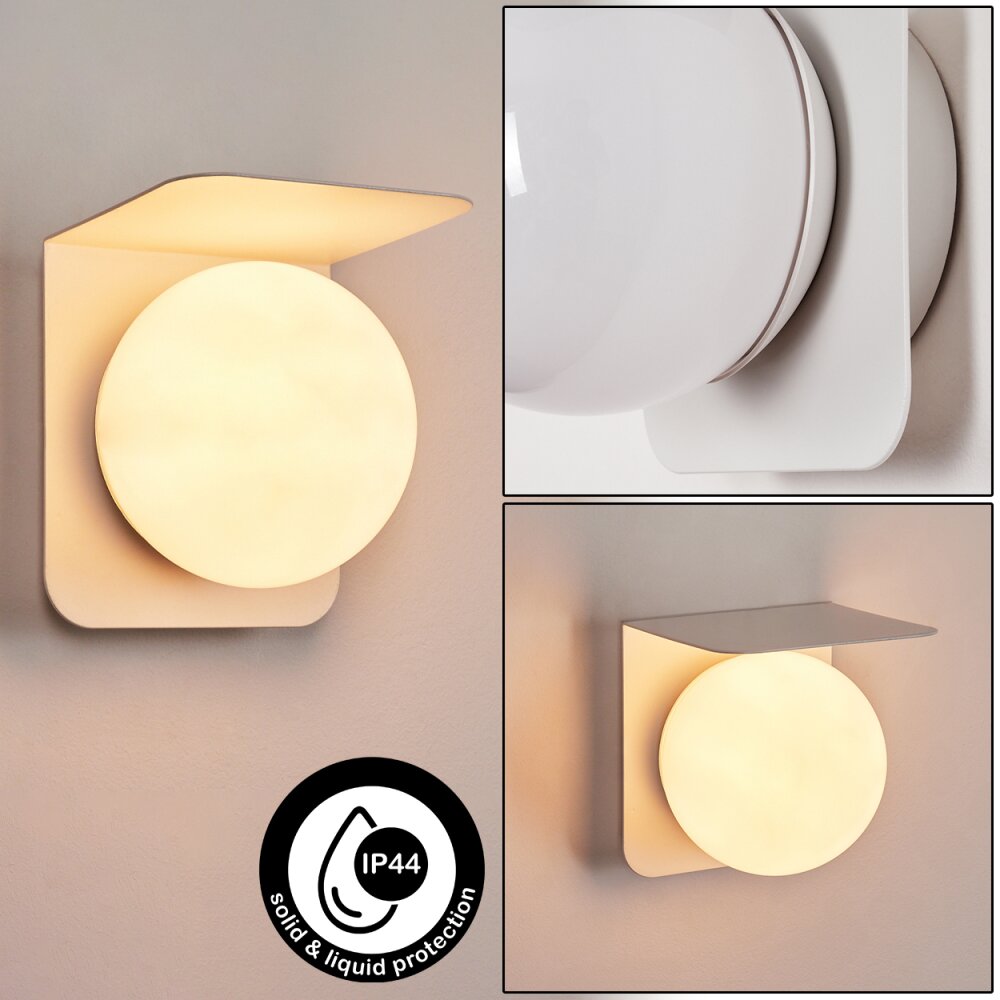 Applique murale d'extérieur Wimmis Blanc, 1 lumière main product photo