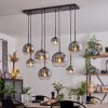 Suspension - Verre Koyoto Clair, Fumé, 8 lumières