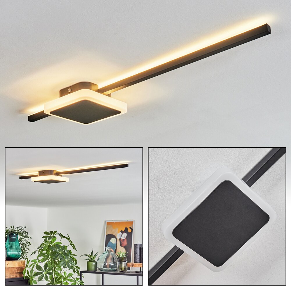 Plafonnier Amdal LED Noir, Blanc, 2 lumières main product photo