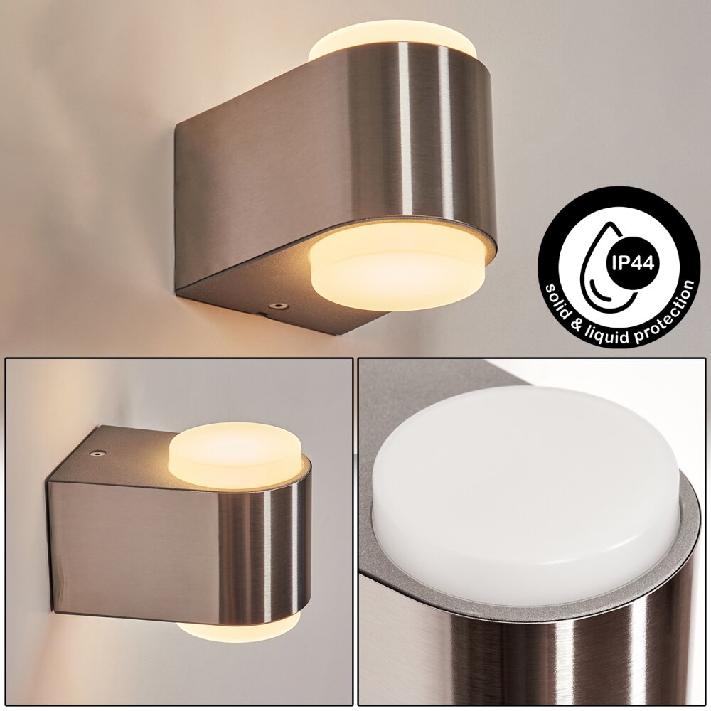 Applique murale d'extérieur Fanshawe LED Nickel mat, 2 lumières main product photo