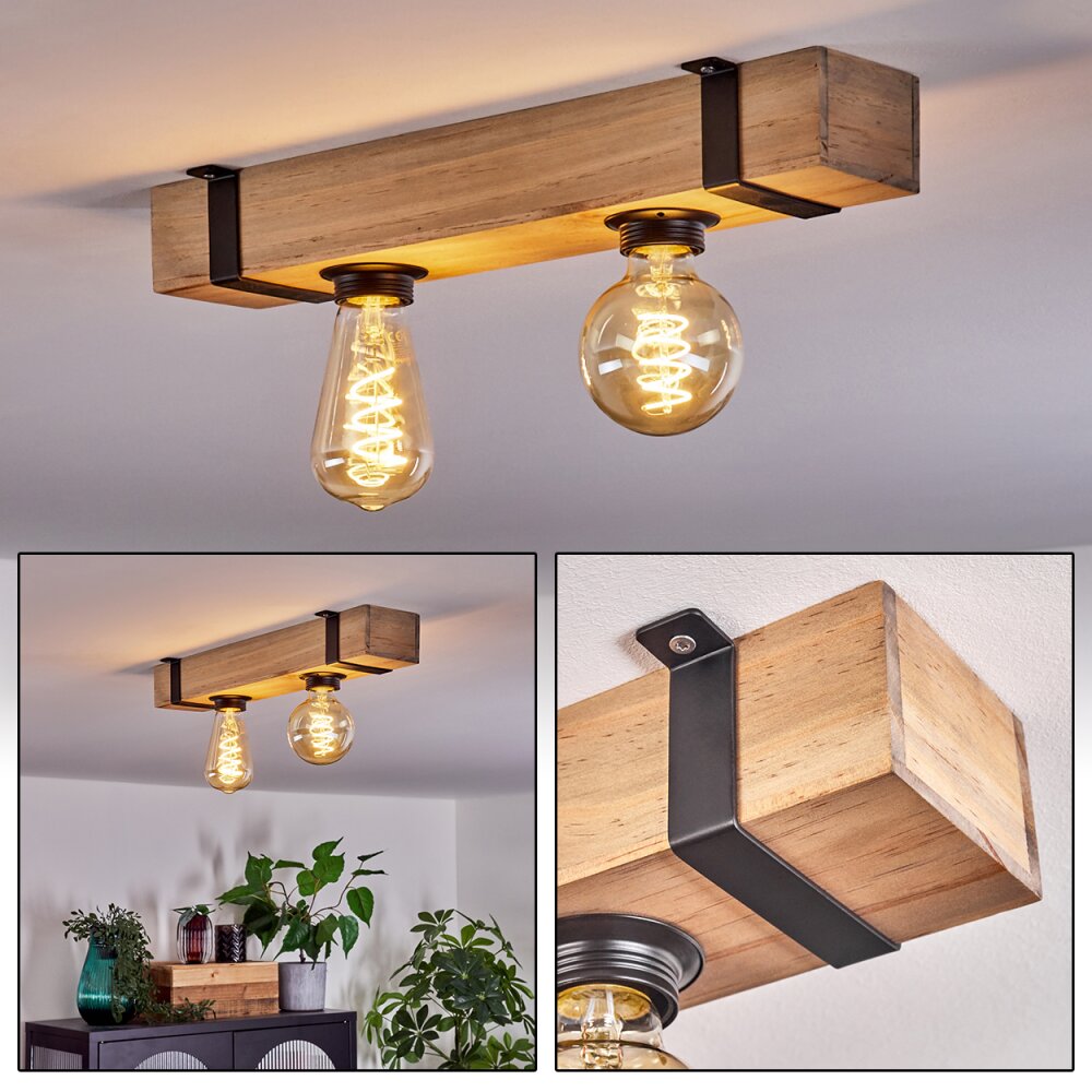 Plafonnier Montgomery Écru, Noir, 2 lumières main product photo