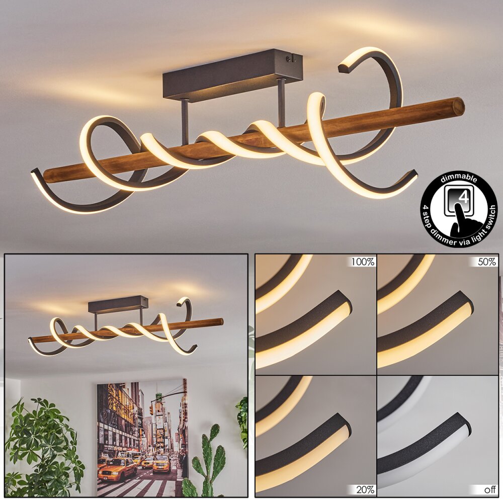 Plafonnier Alvarim LED Écru, Noir, 1 lumière main product photo