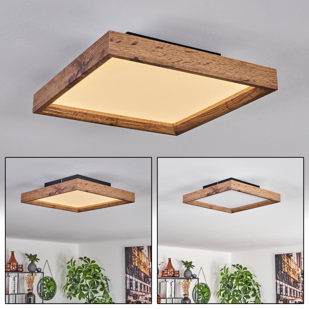 Plafonnier Longvic LED Brun, Couleur bois, Noir, 1 lumière main product photo