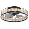 Ventilateur de plafond Eglo FRANA LED Noir, 1 lumière, Télécommandes