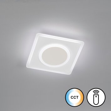 Plafonnier Fischer & Honsel Bisi LED Blanc, 1 lumière, Télécommandes